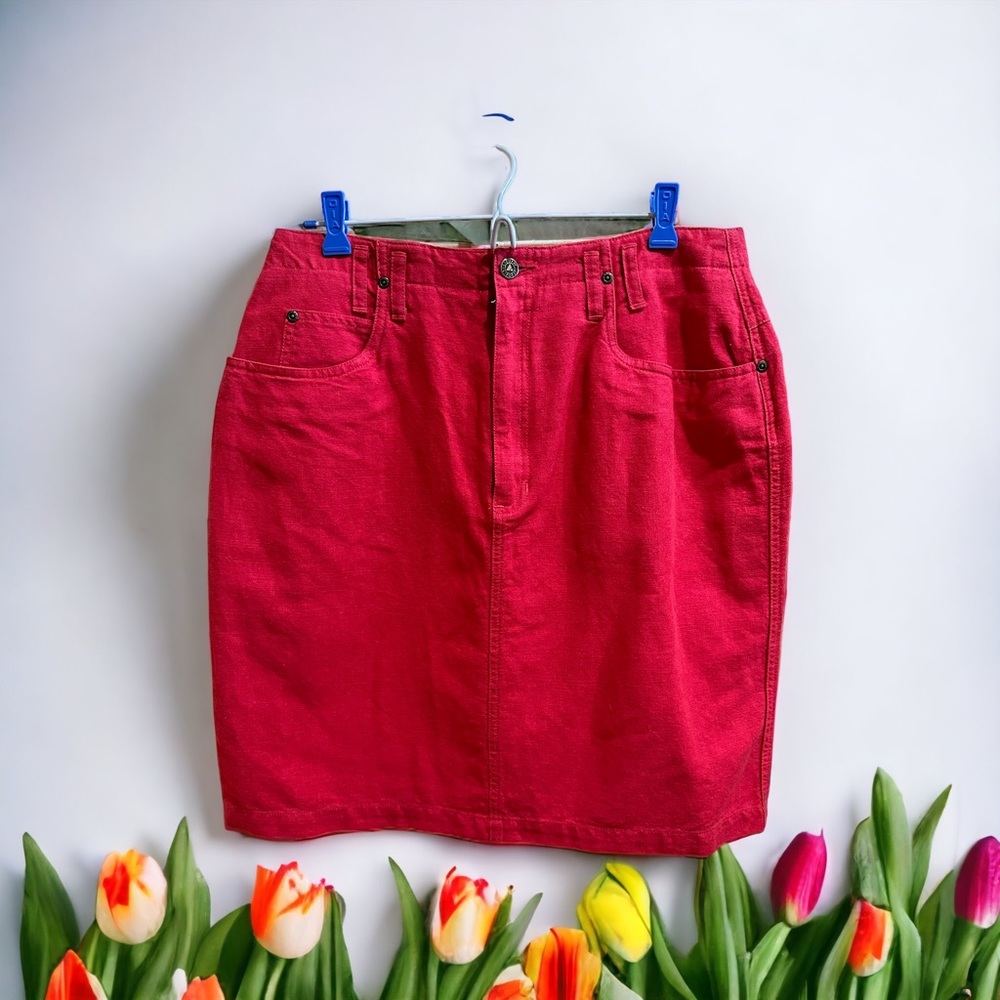 🐥 SOLD!!! 🐥  Liz Claiborne "Liz Wear" Red Jean Skirt